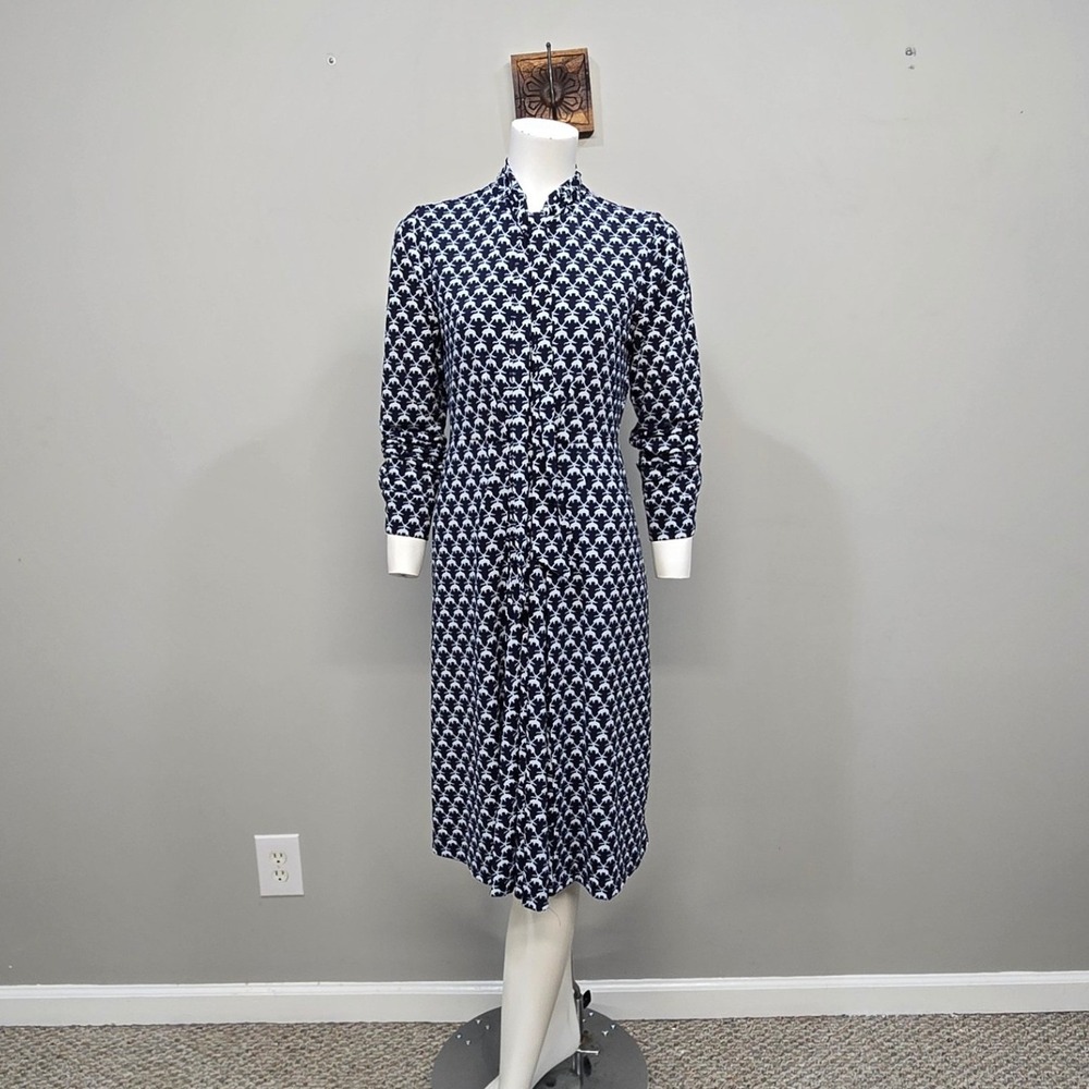Brooks Brothers Midi Dress XS Golden Fleece Logo Jersey Stretch Heritage Preppy